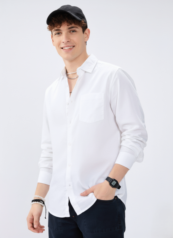 Classic White Cotton Shirt for Men